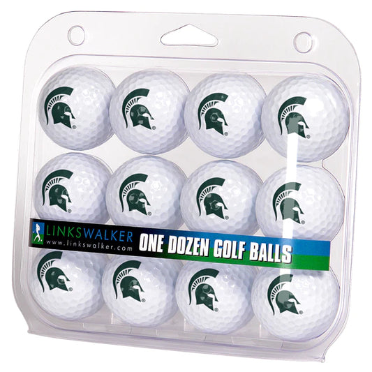 Michigan State Spartans Golf Balls 1 Dozen 2-Piece Regulation Size Balls by Linkswalker