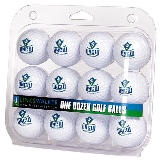 UNC Wilmington Seahawks Golf Balls 1 Dozen 2-Piece Regulation Size Balls by Linkswalker