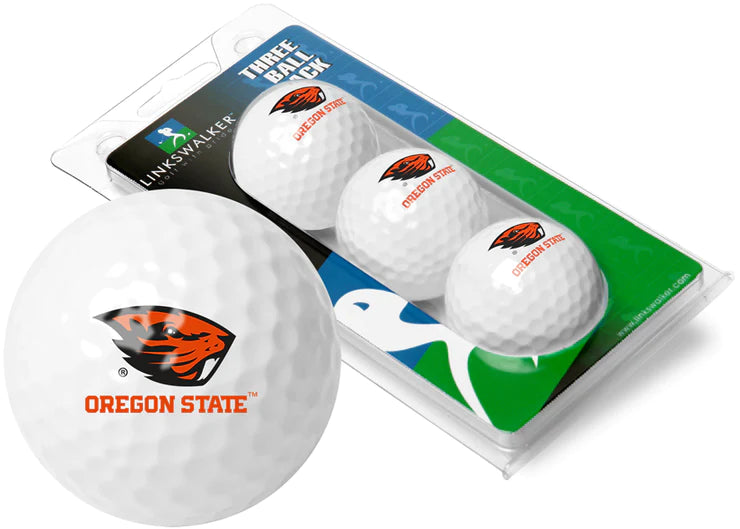 Oregon State Beavers - 3 Golf Ball Sleeve by Linkswalker