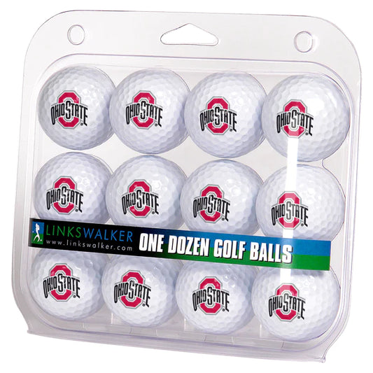Ohio State Buckeyes Golf Balls 1 Dozen 2-Piece Regulation Size Balls by Linkswalker