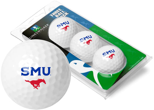 Southern Methodist Mustangs - 3 Golf Ball Sleeve by Linkswalker