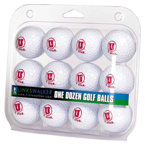 Utah Utes Golf Balls 1 Dozen 2-Piece Regulation Size Balls by Linkswalker