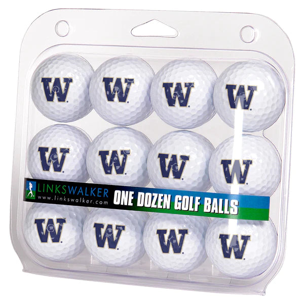 Washington Huskies Golf Balls 1 Dozen 2-Piece Regulation Size Balls by Linkswalker