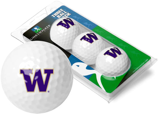 Washington Huskies- 3 Golf Ball Sleeve by Linkswalker
