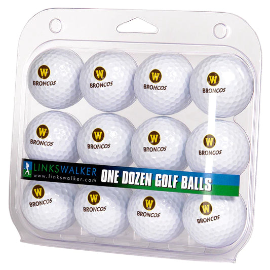 Western Michigan Broncos Golf Balls 1 Dozen 2-Piece Regulation Size Balls by Linkswalker