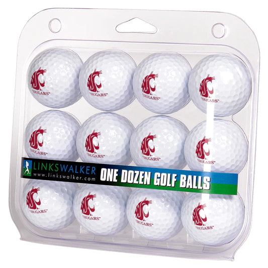 Washington State Cougars Golf Balls 1 Dozen 2-Piece Regulation Size Balls by Linkswalker