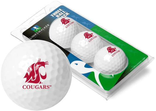 Washington State Cougars- 3 Golf Ball Sleeve by Linkswalker