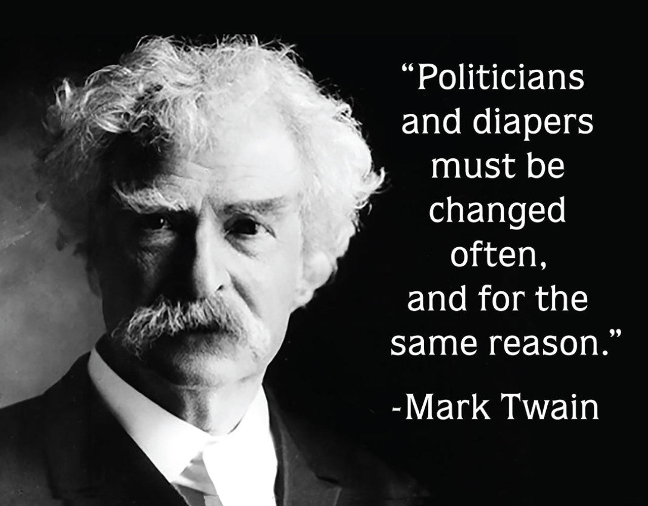 Mark Twain Politicians 16" x 12.5" Metal Tin Sign -2597