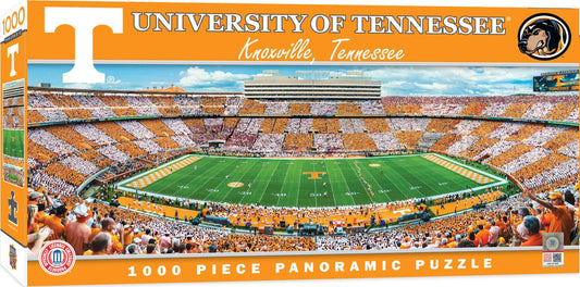 "Tennessee Volunteers Stadium 1000-Piece Puzzle. Brand new, measures 13x39 inches. Made by Masterpieces."