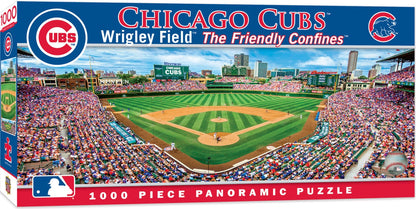 "Chicago Cubs MLB Stadium 1000-Piece Puzzle. Brand new, measures 13x39 inches. Officially licensed. Made by Masterpieces."