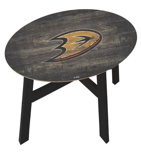 Anaheim Ducks Distressed Wood Side Table by Fan Creations