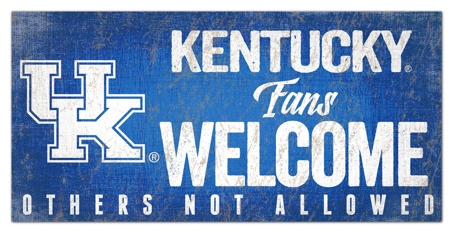 Kentucky Wildcats Fans Welcome 6" x 12" Sign by Fan Creations