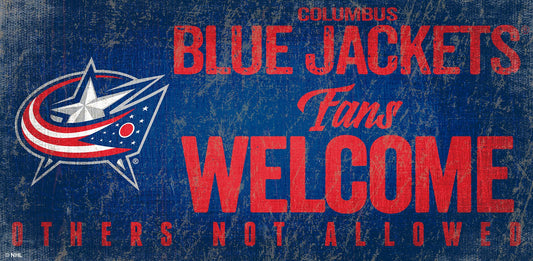 Columbus Blue Jackets Fans Welcome 6" x 12" Sign by Fan Creations