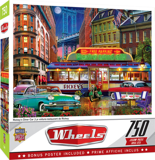Wheels - Ricky's Diner Car 750 Piece Jigsaw Puzzle by Masterpieces