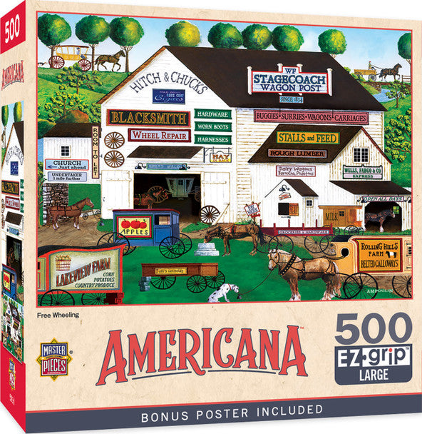 Americana - Free Wheeling 500 Piece EZ Grip Jigsaw Puzzle by Masterpieces