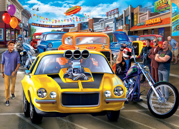 Cruisin' Route 66 - Main Street Muscle 1000 Piece Jigsaw Puzzle by Masterpieces