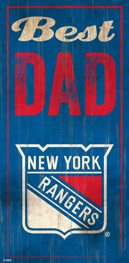 New York Rangers Best Dad 6" x 12" Sign by Fan Creations