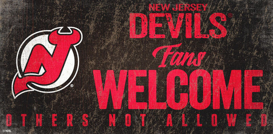 New Jersey Devils Fans Welcome 6" x 12" Sign by Fan Creations