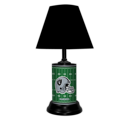 Las Vegas Raiders lamp: 18.5" tall, NFL logo, made in USA by GTEI. Illuminate your fan space with style.