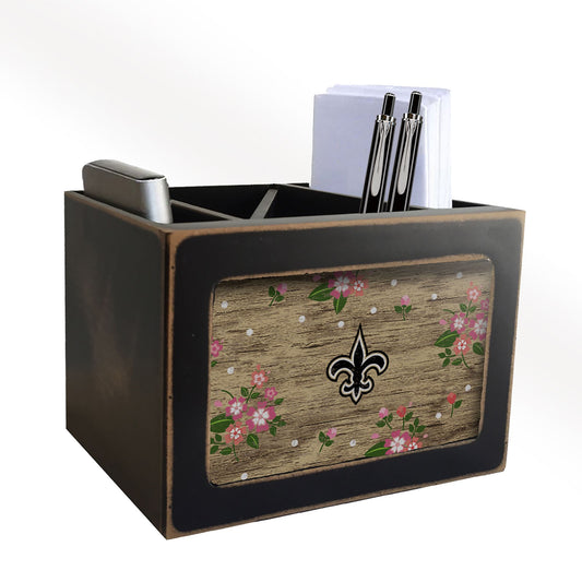 New Orleans Saints Floral Desktop Organizer by Fan Creations