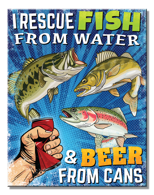 Rescue Beer 12.5" x 16" Metal Tin Sign - 2633