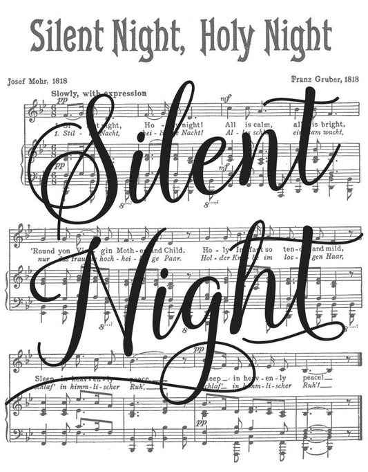 Silent Night 12.5" x 16"  Metal Tin Sign - 9308