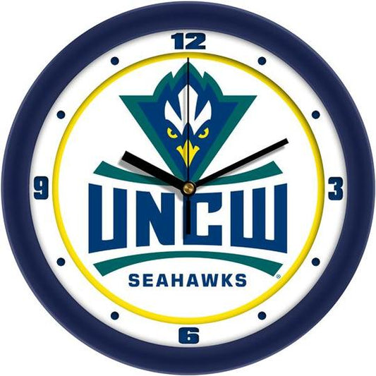 North Carolina Wilmington Seahawks 11.5" Traditional Logo Wall Clock by Suntime