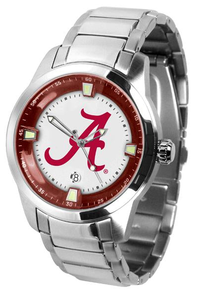 Alabama Crimson Tide Men's Sport Watch: Max 8.5" wrist, water-resistant, Japanese Quartz, shock-resistant, luminous hands.