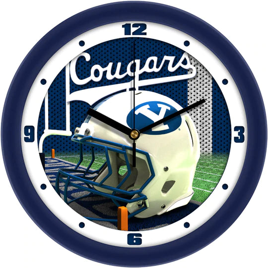 Brigham Young {BYU} Cougars Football Helmet Design 11.5" Wall Clock by Suntime