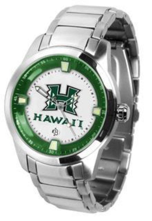 Hawaii Warriors Men's Titan Steel Watch by Suntime