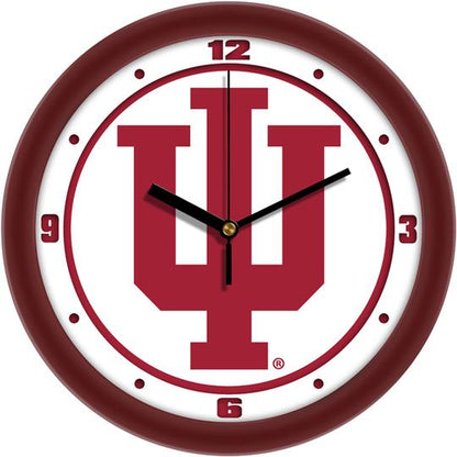 Indiana Hoosiers NCAA wall clock 11.5-inch traditional logo by Suntime, quartz movement, mineral glass crystal