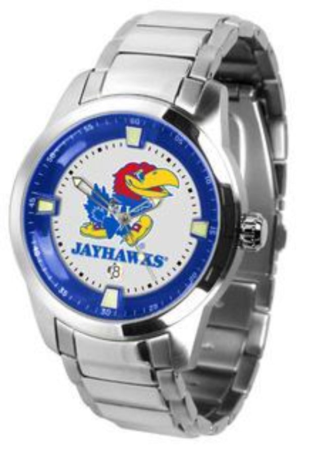 Kansas Jayhawks Men's Titan Steel Watch by Suntime