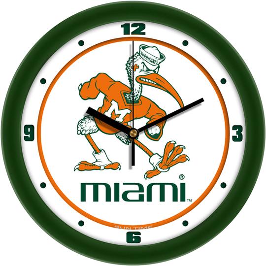 Miami Hurricanes 11.5" Traditional Logo Wall Clock by Suntime