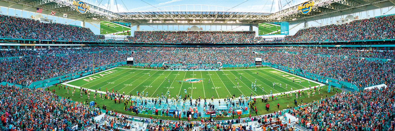Miami Dolphins Panoramic Stadium 1000 Piece Puzzle - Center View by Masterpieces