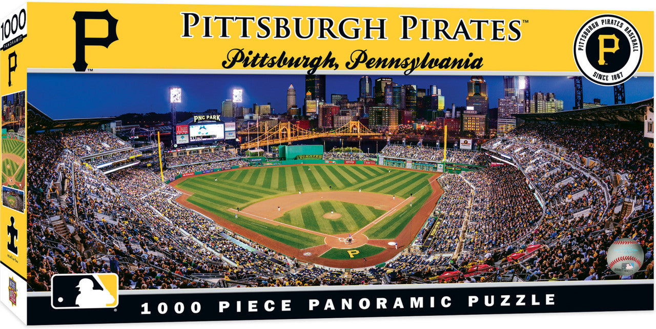 "Pirates Stadium 1000-Piece Puzzle. Brand new, measures 13x39 inches. Made by Masterpieces."