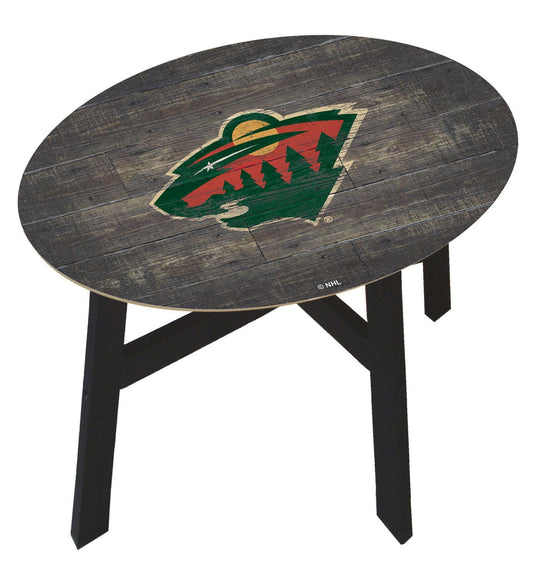 Minnesota Wild Distressed Wood Side Table by Fan Creations