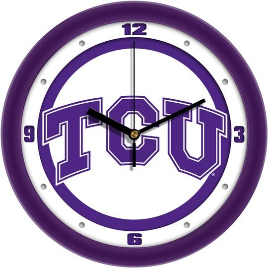 Texas Christian Horned Frogs 11.5" Traditional Wall Clock by Suntime
