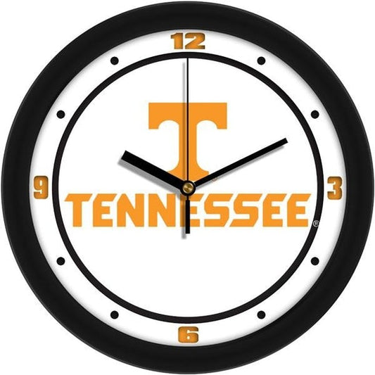 Tennessee Volunteers 11.5" NCAA wall clock with team colors, quartz movement, and clear mineral glass crystal face.