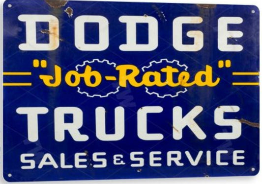 Dodge Trucks Service Distressed Metal Tin Sign A328