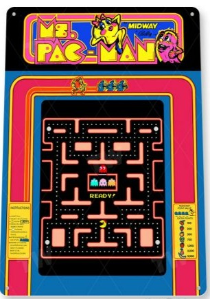 Ms-Pac-Man Arcade Metal Tin Sign A516