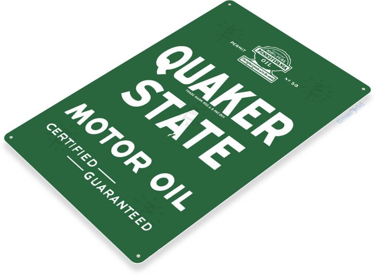 Quaker-State Oil Metal Tin Sign A582