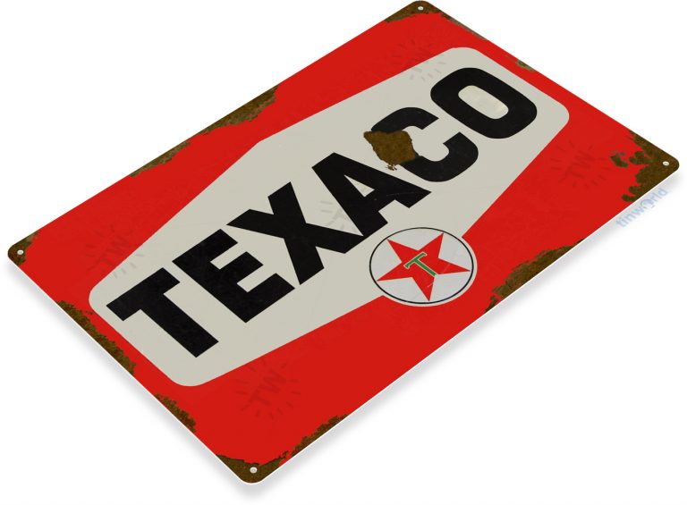 Texaco Gas Distressed Metal Tin Sign A644