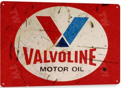 Valvoline Motor-Oil Distressed Metal Tin Sign B669