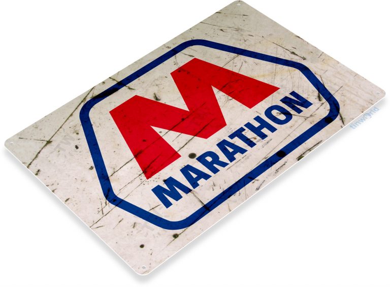 Marathon Gas Distressed Metal Tin Sign B175