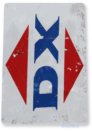 DX Oil-Gas Distressed Metal Tin Sign B301