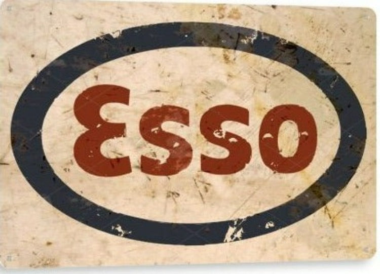 Esso Gas Distressed Metal Tin Sign B815