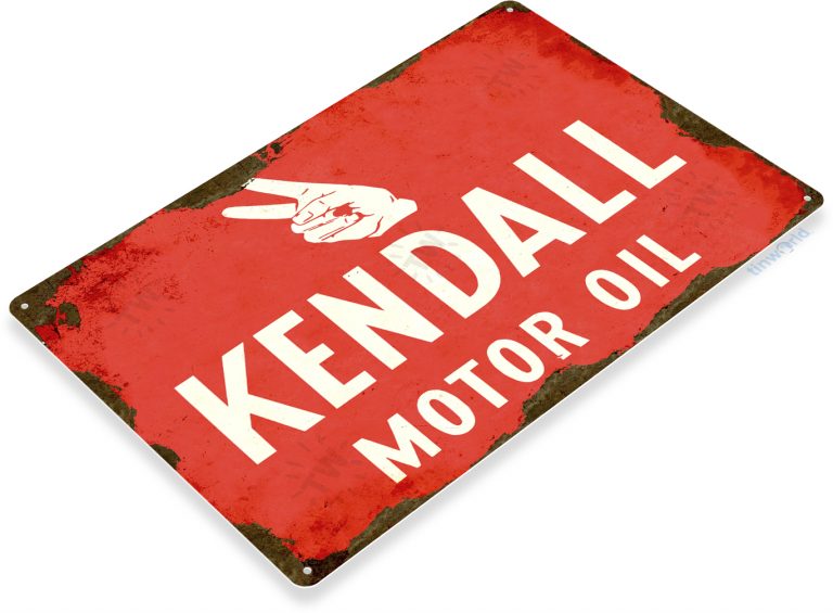 Kendall Oil Distressed Metal Tin Sign C210