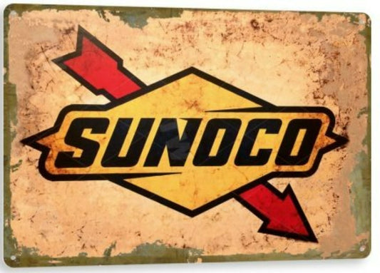 Sunoco Gas-Oil Distressed Metal Tin Sign C433