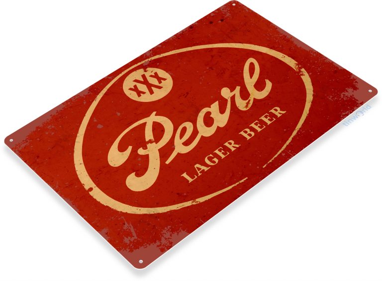 Pearl Beer Distressed Metal Tin Sign C670