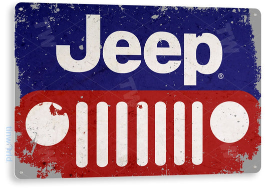 Jeep Retro Distressed Metal Tin Sign - C700